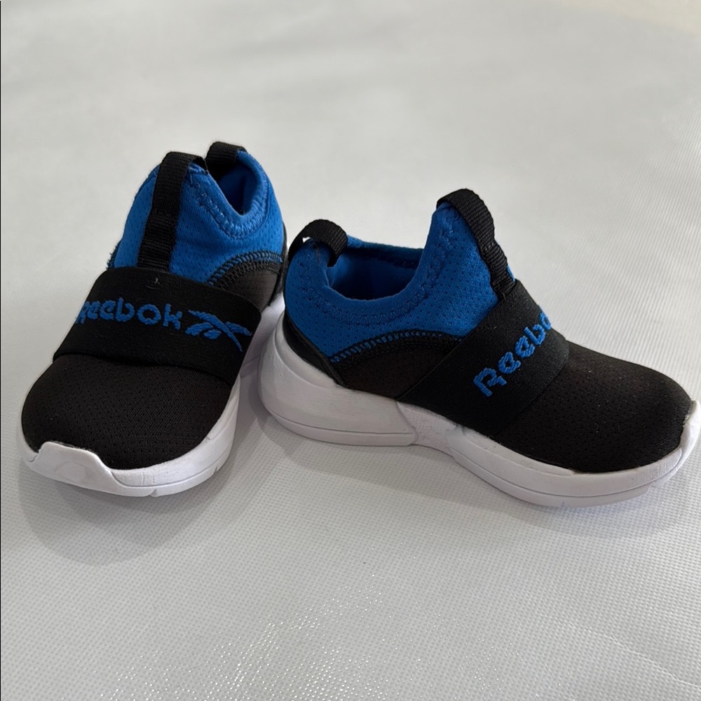 Reebok Blue and Black Slip-On Sneakers